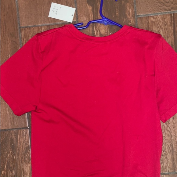 a new day Red Women's Cropped Baby Tee - Picture 3 of 4